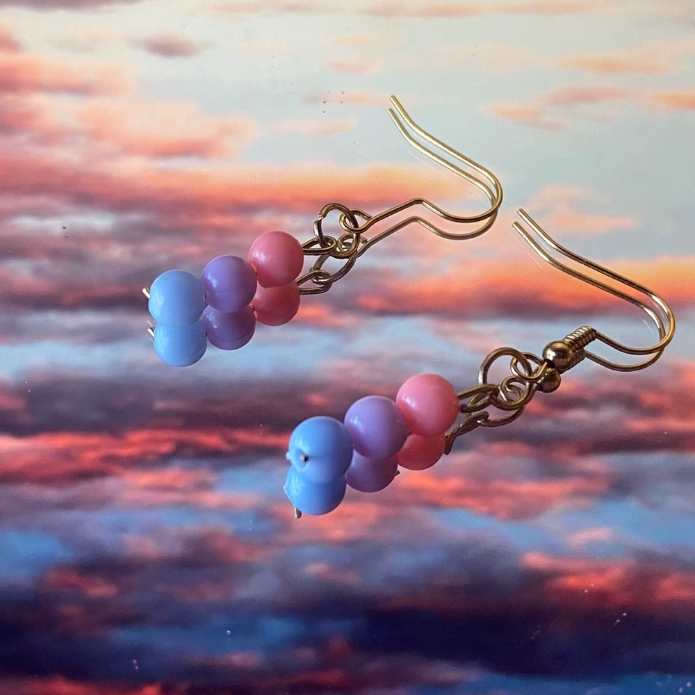 Handmade Tri-Colored Earrings